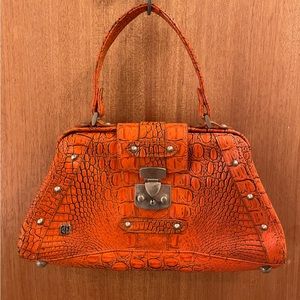 Diva Collection Orange Faux Leather Purse